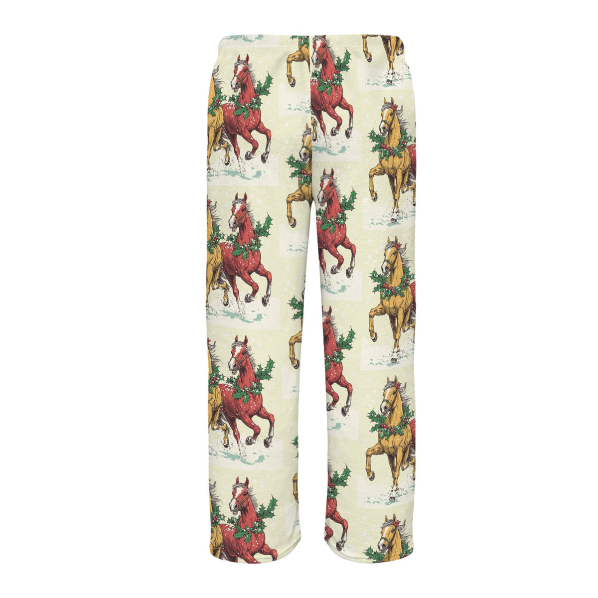 Horses at Christmas Men's Flannel Pajama Trousers (Made in the USA)