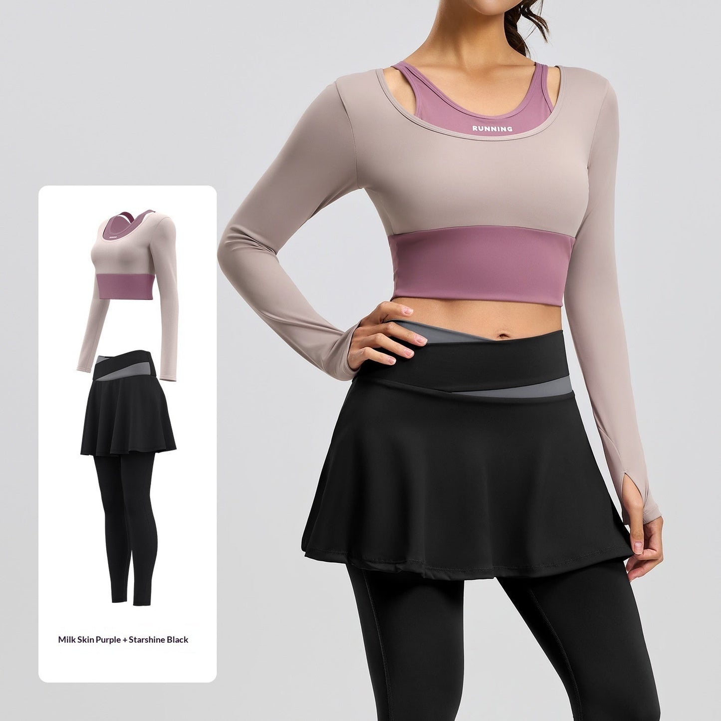 Fake Two-piece Anti-exposure Yoga Set For Running