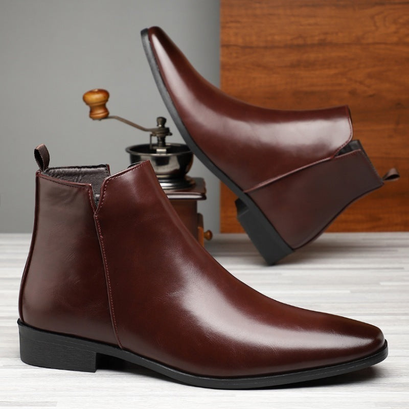Plus Size High-top Leather Boots Men