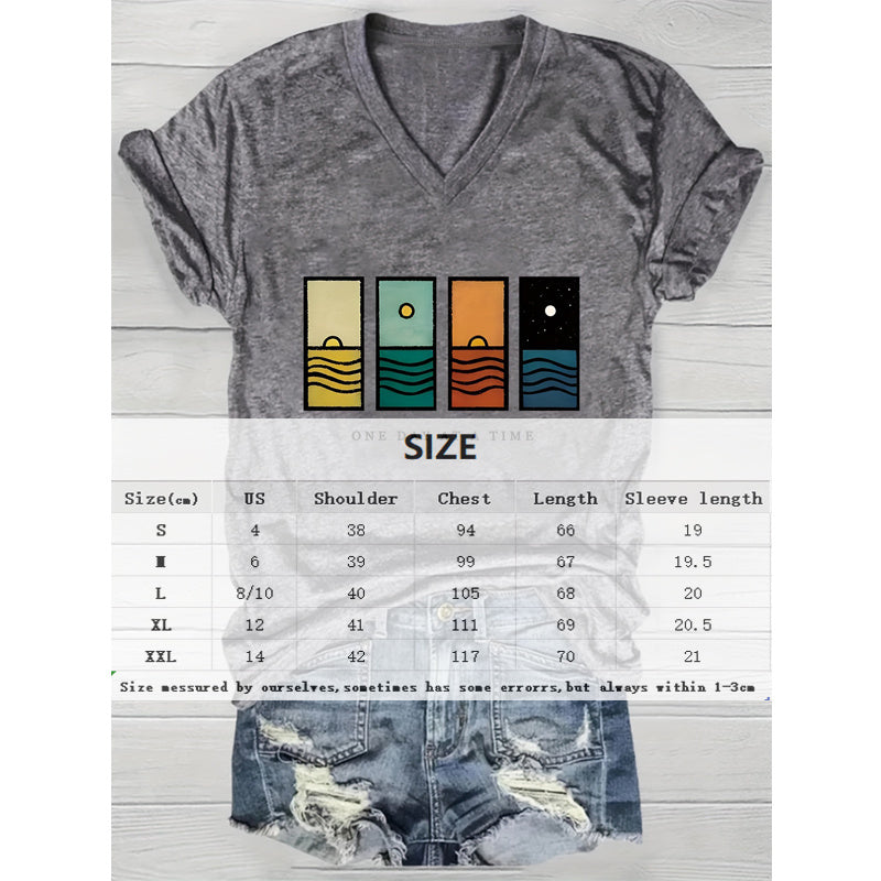 Camiseta gráfica de montaña geométrica y noche estrellada