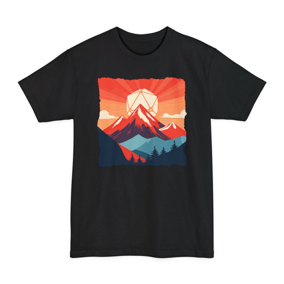 D&D D20 Japanese Landscape Tall T-Shirt