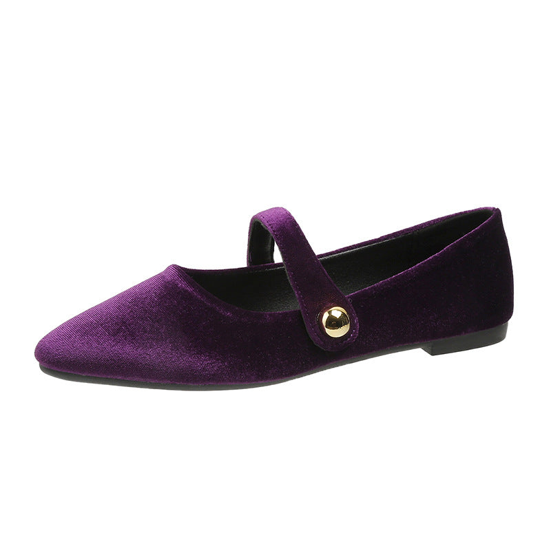 French Vintage Suede Mary Jane Shoes Women Low Heel Soft Style Pumps - Elegant Casual Dress Shoes