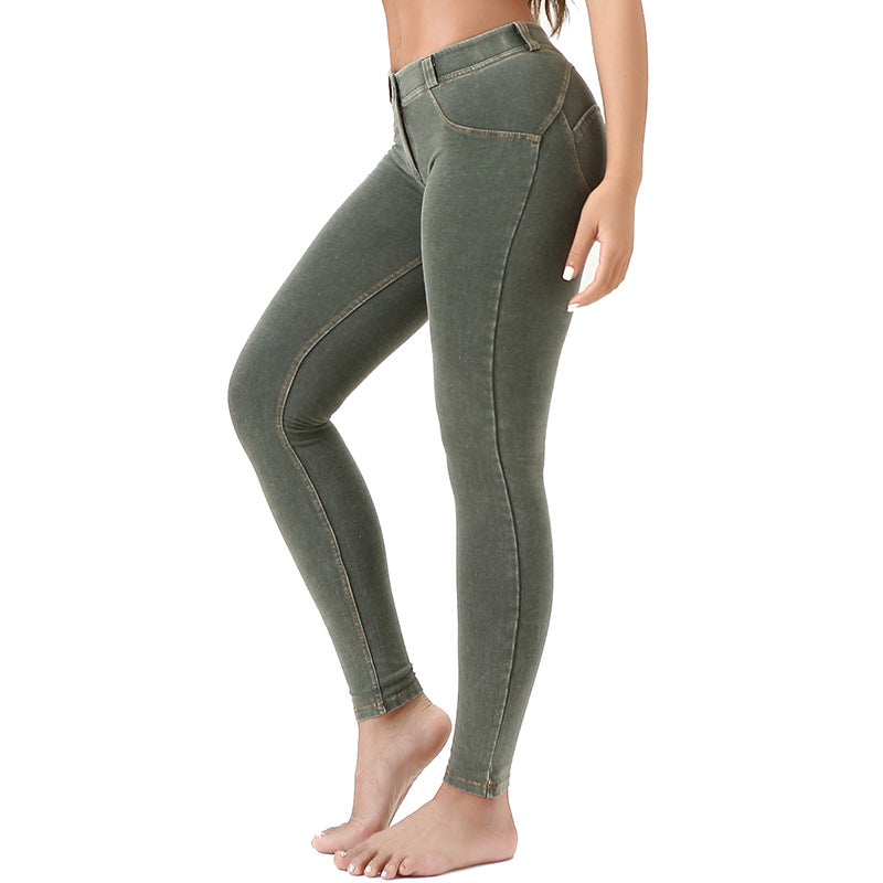 Denim Peach Hips Casual Sweatpants
