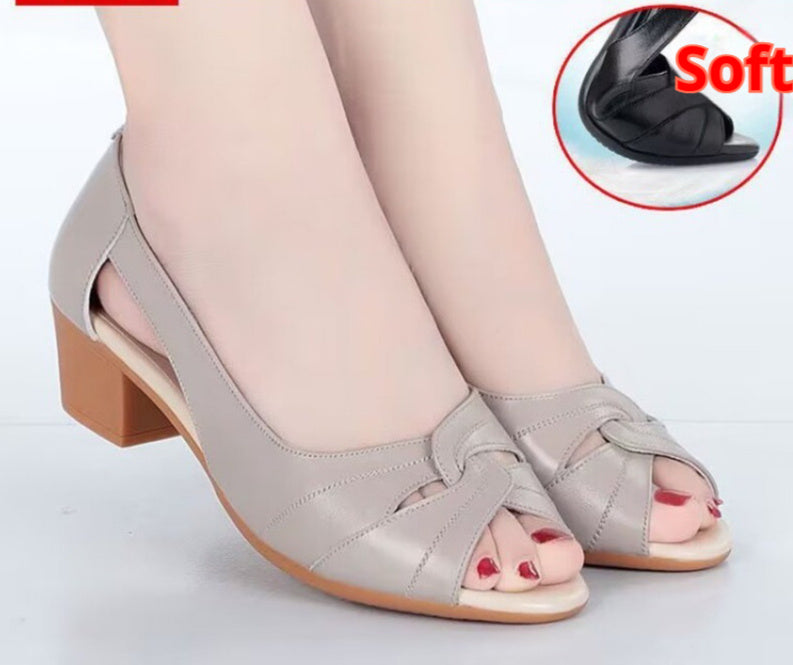 Peep Toe Mother Sandals