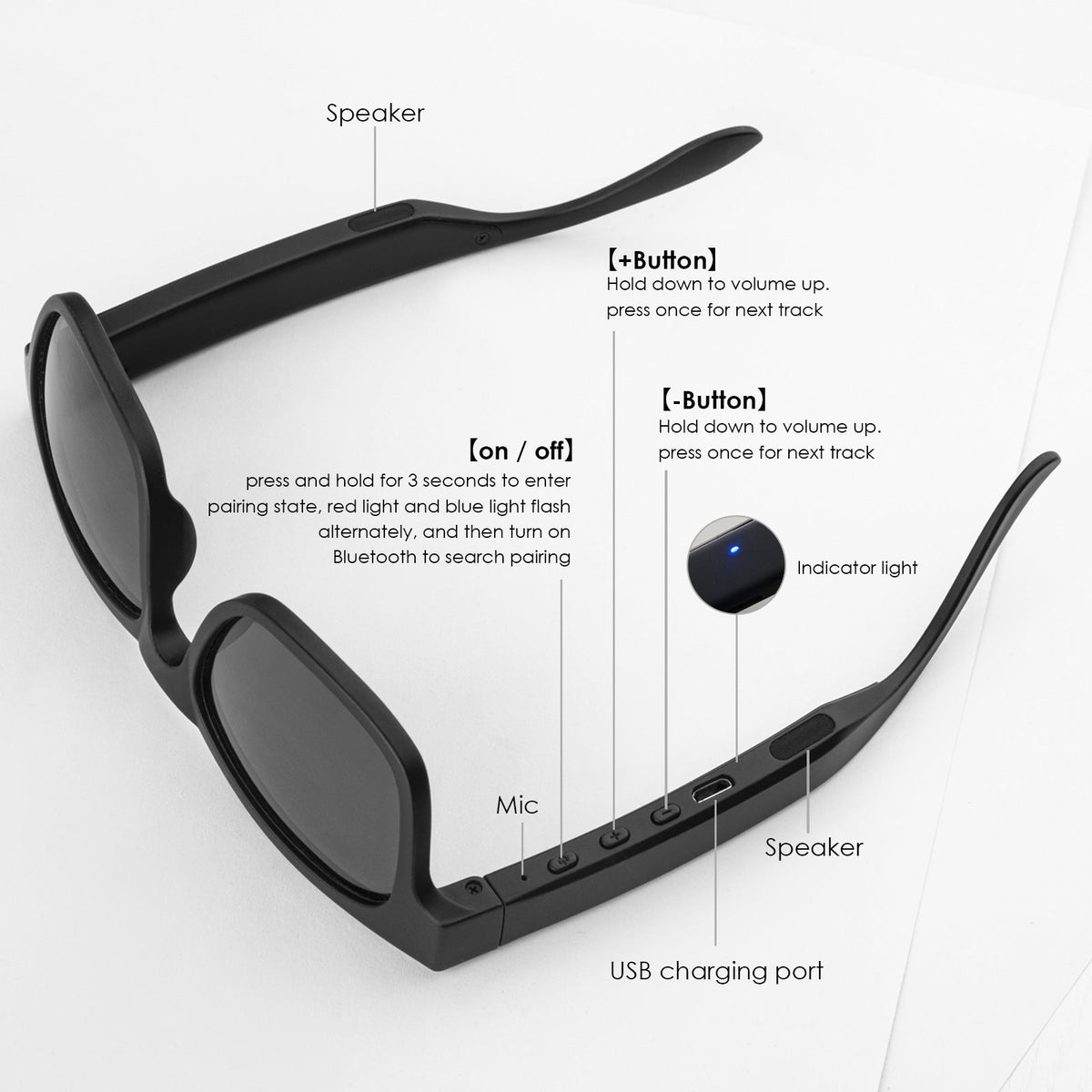 Polarized Music Sun Glasses Earphone