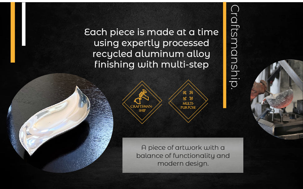 Wavy Recycled Aluminum Snack And Nut Bowl Minimal Design