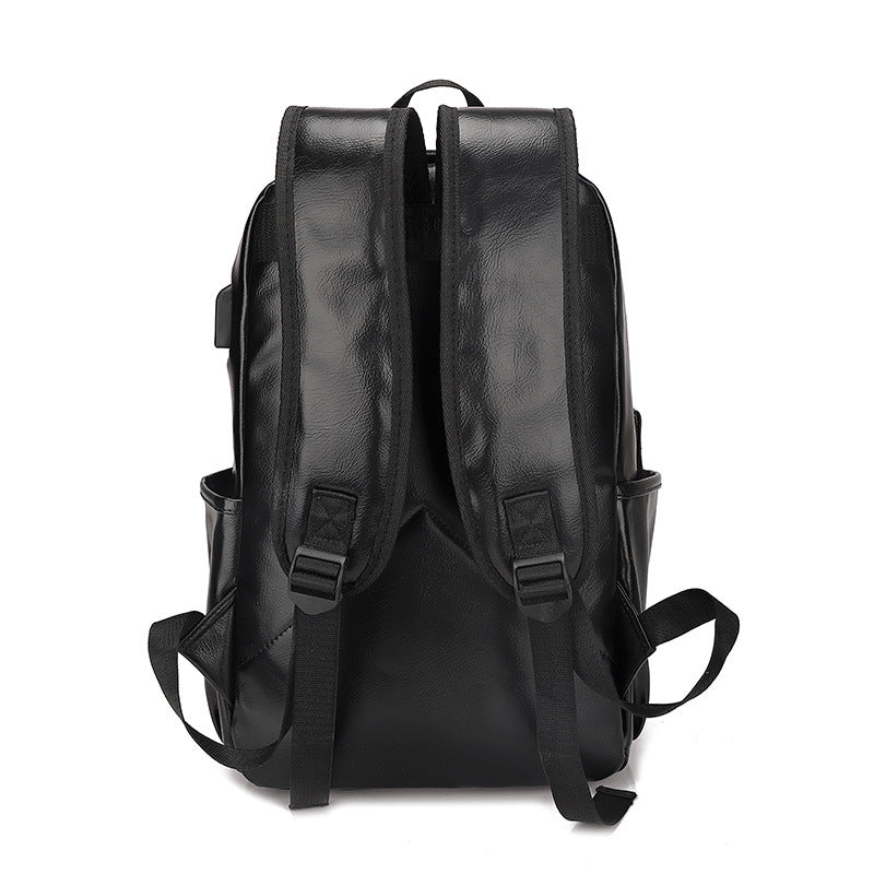 Men's PU Leather Business Casual Travel Backpack Travel Backpack