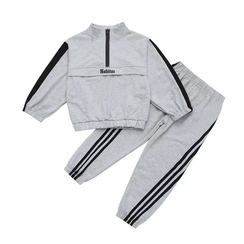 Children Cool Style Jacket Autumn Suit Black