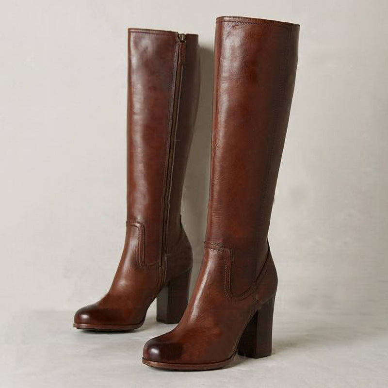 Women's Plus-size Side Zipper Boots