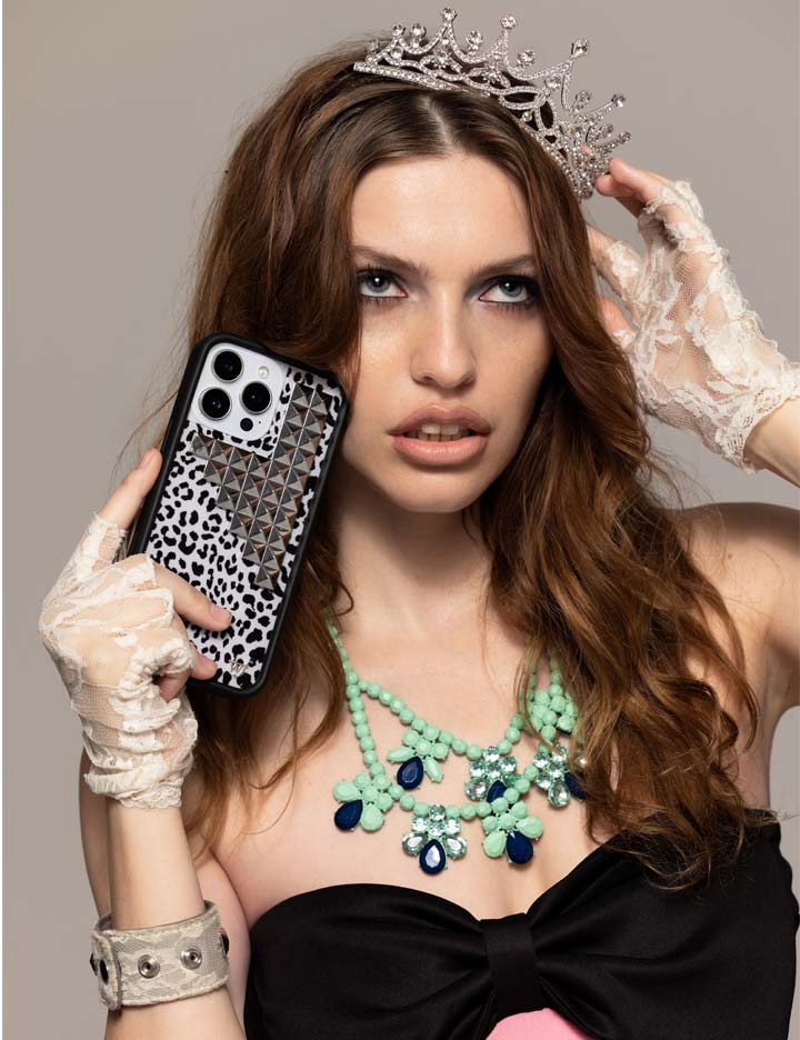 Snow Meow Stud iPhone Case