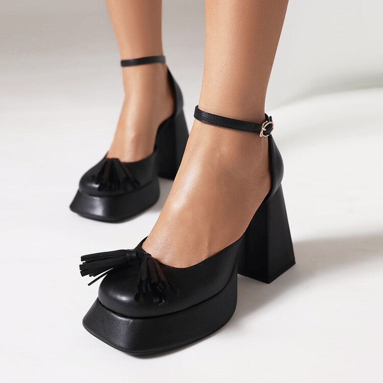 Women's European And American Style Tassel High Heels