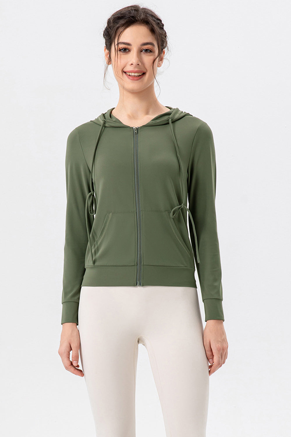 Prenda Exterior Deportiva con Capucha, Cremallera y Cordón Ajustable