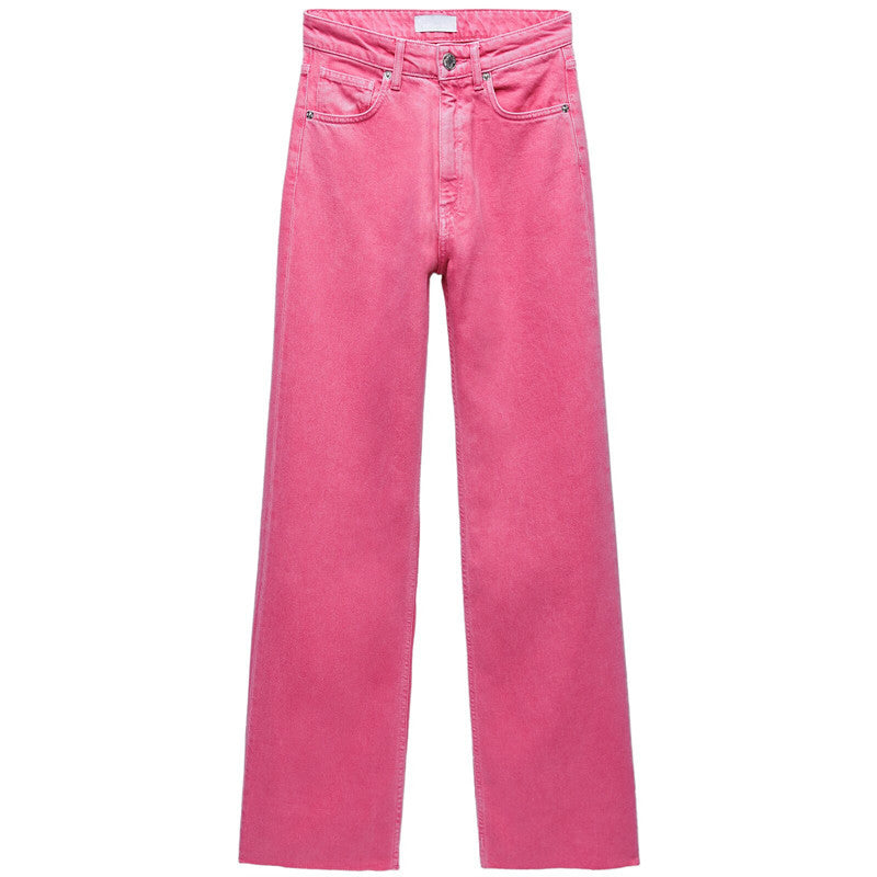 Women's High-waist All-match Straight-leg Mopping Jeans
