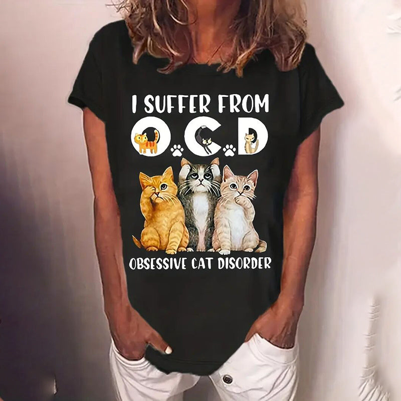 Camiseta con gráfico de gato bonito