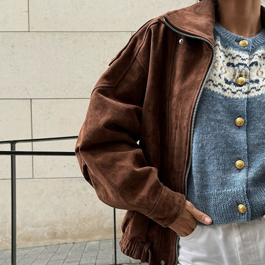 Chaqueta Casual con Cremallera para Mujer