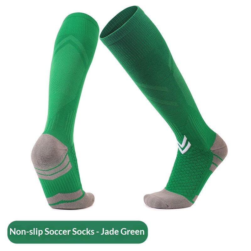 Men's Training Socks Thickeneded Towel Bottom Cushioning Comfortable Pvc Dispensing Non-Slip Socks Sweat-Absorbent Breathable Mid-Calf Football Socks
