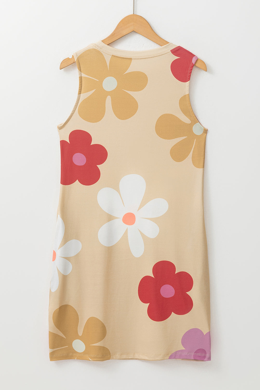Vestido de tirantes con estampado de flores margaritas y albaricoques