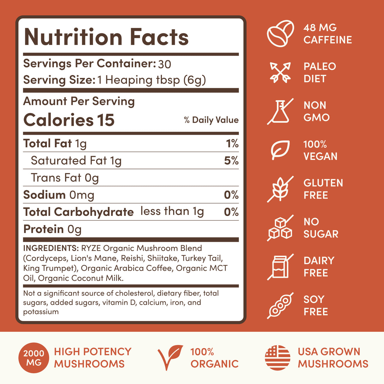 Ryze Mushroom Coffee (30 Servings) - Clearance Sale