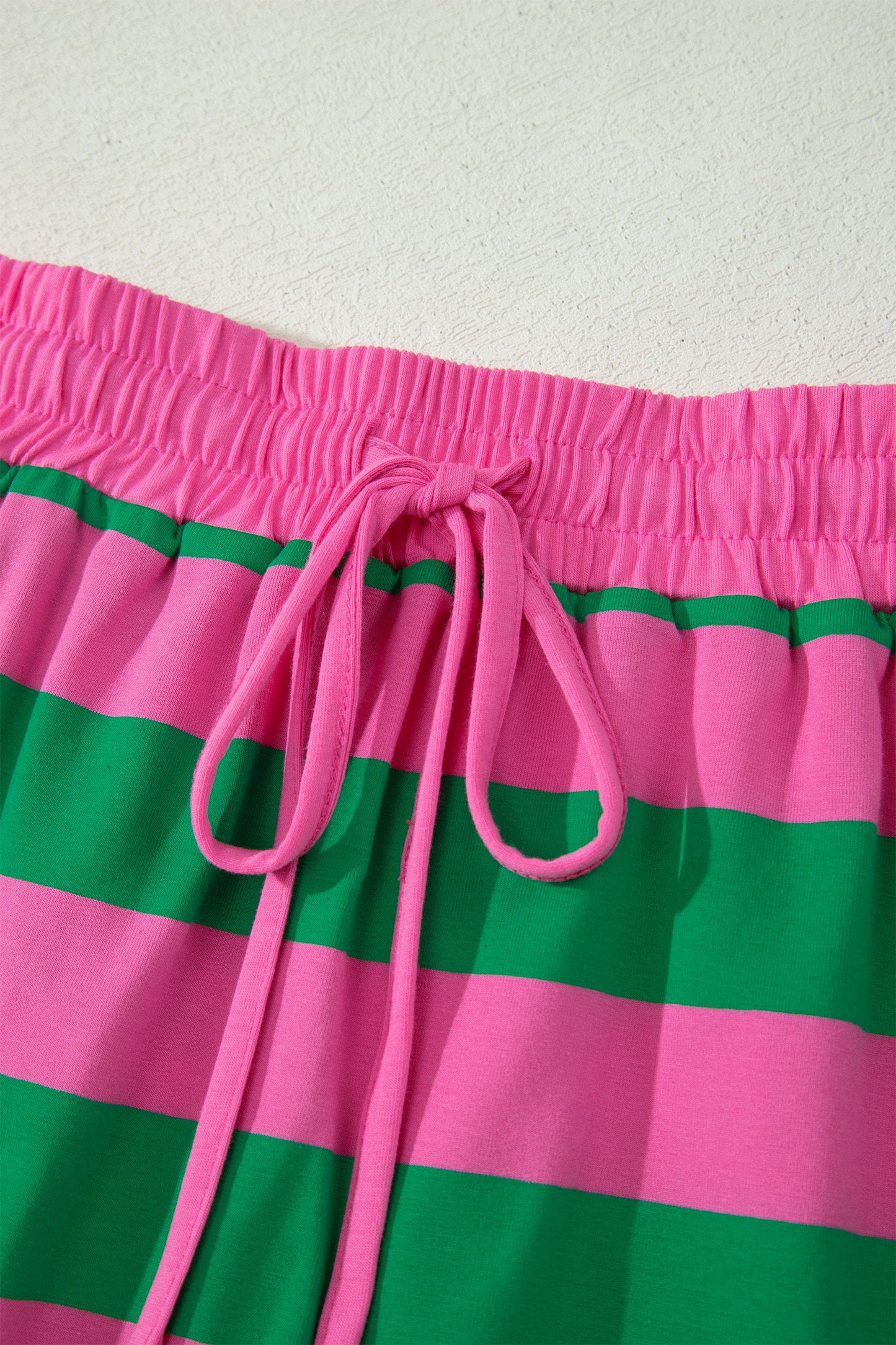 Yellow Stripe Dolman Tee Drawstring Skort Athletic 2pcs Set