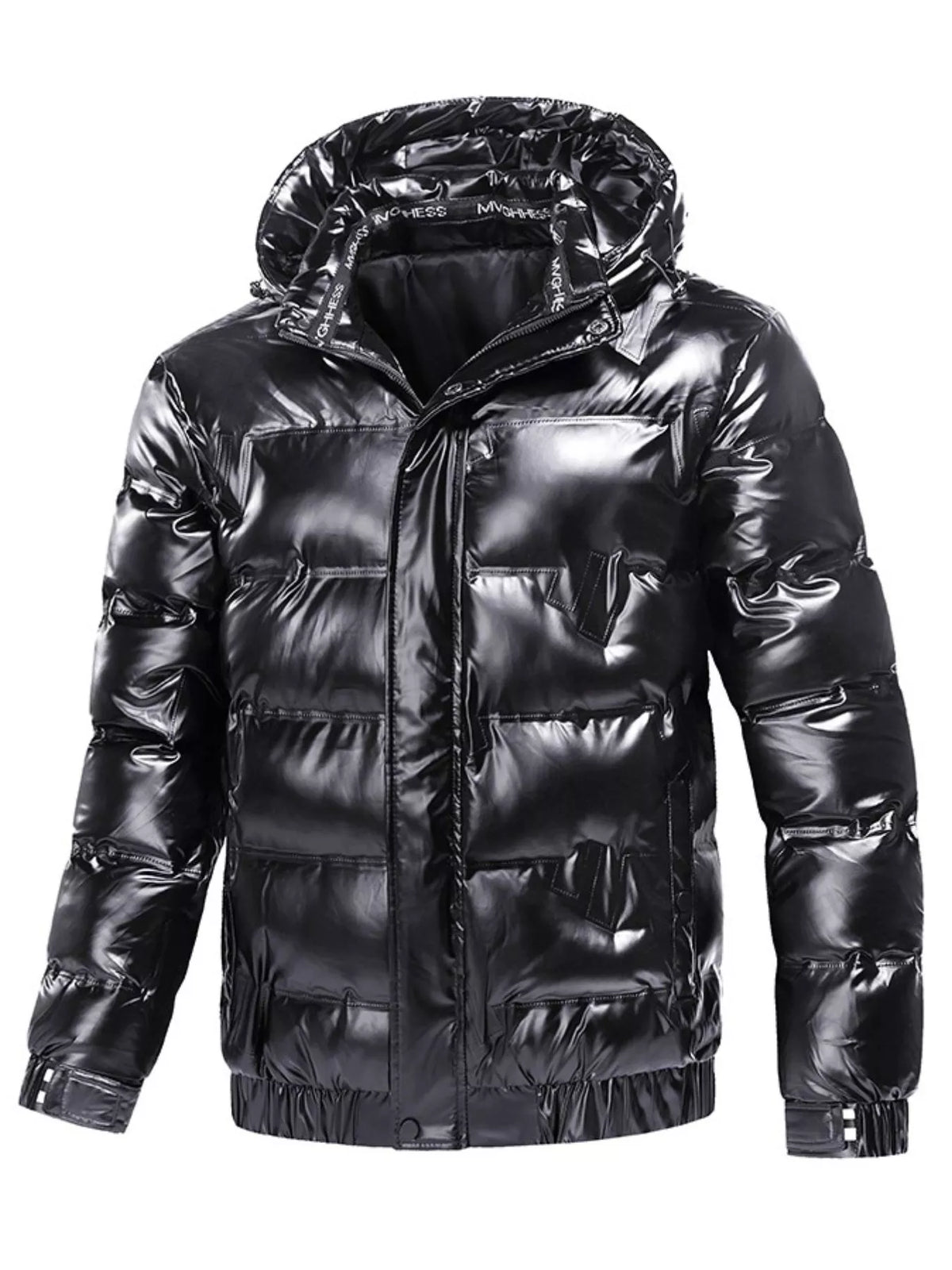 Men's Plus Size Zip Up Hooded Puffer Jacket
