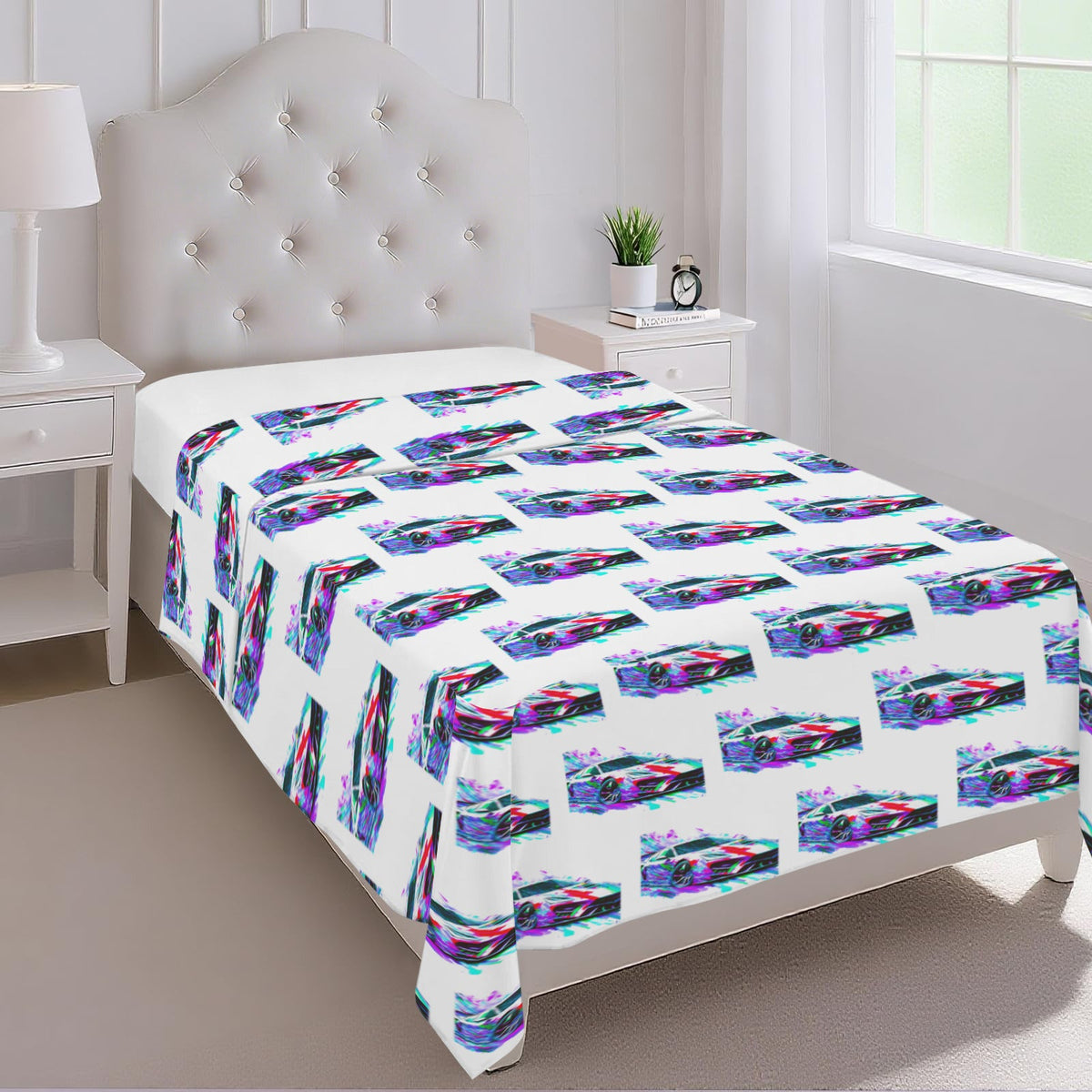 Fast Sports Car Twin Size Sheet Set - 3 pieces