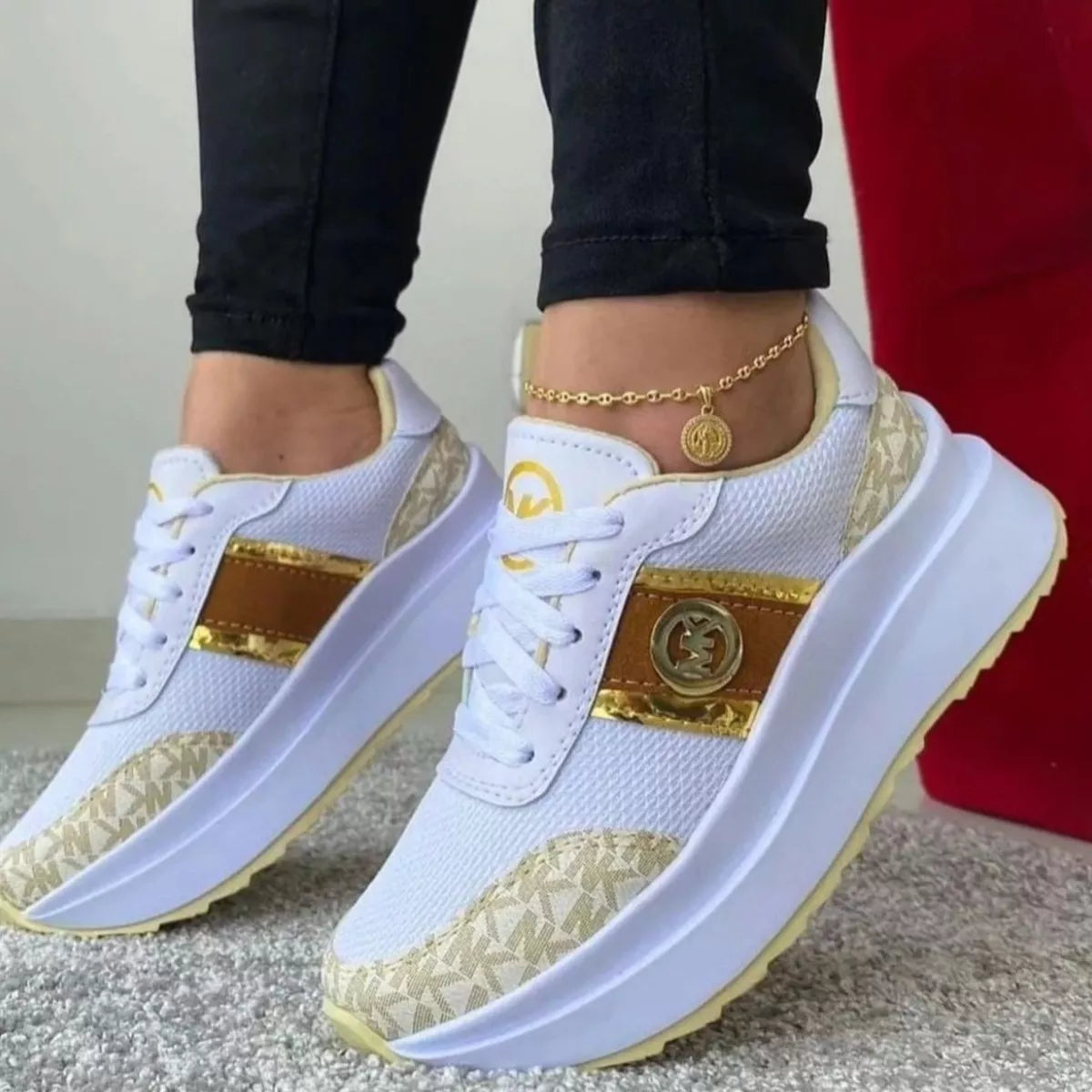 Round Toe Platform Sneakers
