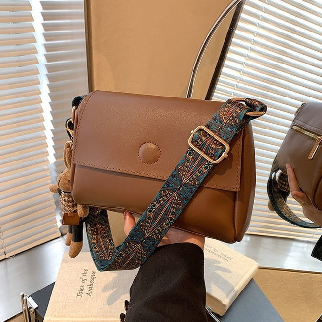 Versatile Small Square Bag With A Wide Shoulder Crossbody Bag
