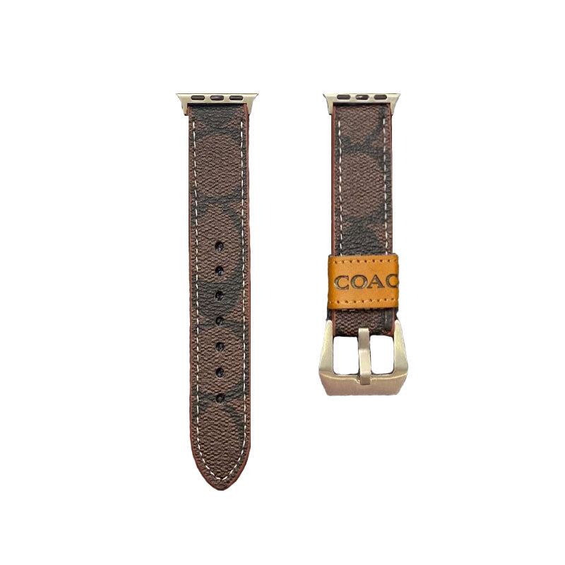 Correa de cuero Coach para Apple Watch marrón claro-YHK244221710
