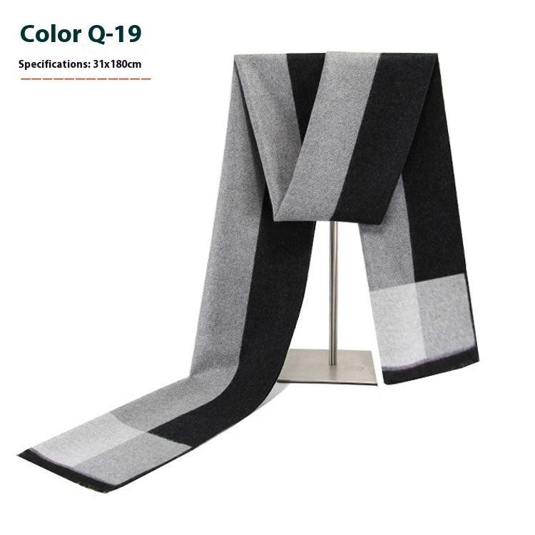 Men's Warm Cashmere-like Striped Scarf