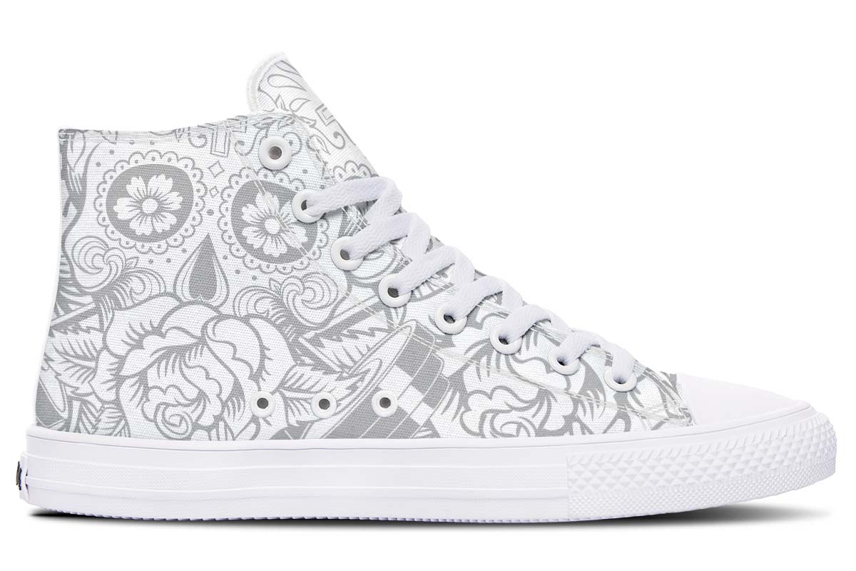 Printed Couple High-top Canvas Shoes