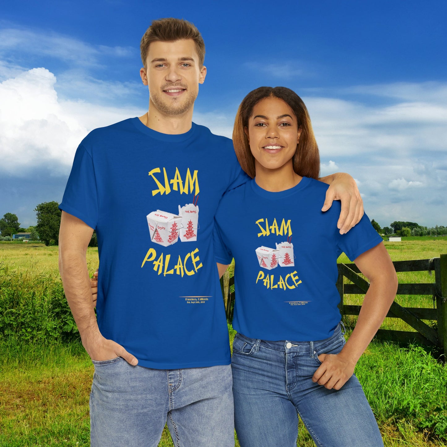 "DirkyThreadz Siam Palace T-Shirt - Bold Takeout Graphic Design in Black Cotton"