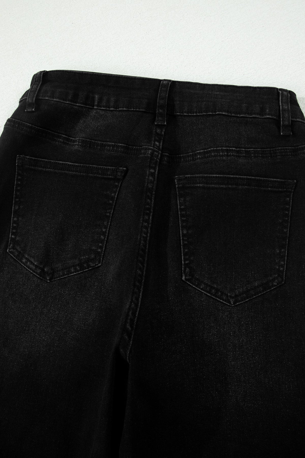 Black Frayed Cropped Barrel Jeans