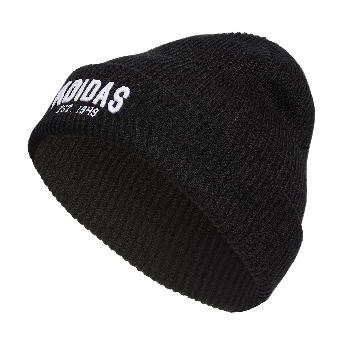 adidas Mens Foundation Beanie Standard fit Cuffed Acrylic Knit hat/Cap for Winter Black/White/Carbon Grey One Size