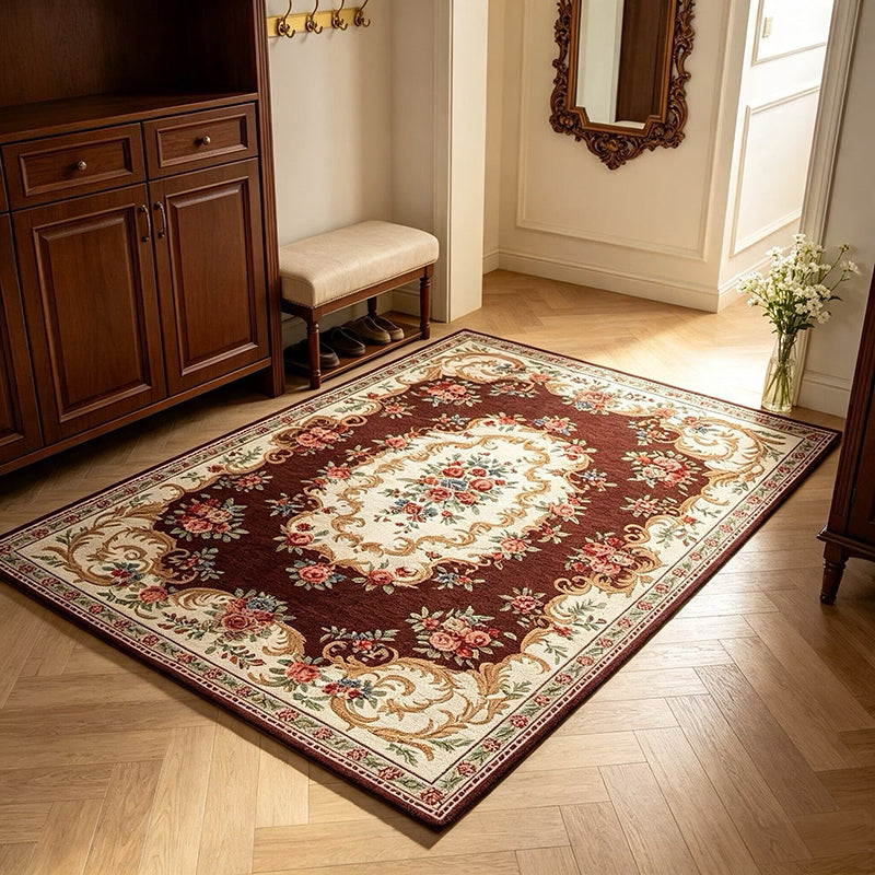 1pc Classic Home Style European Style Vintage Style Floral Pattern Carpet