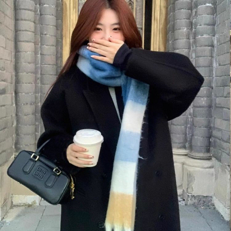 Womens Stylish Mid-length Slimming Wool Coat