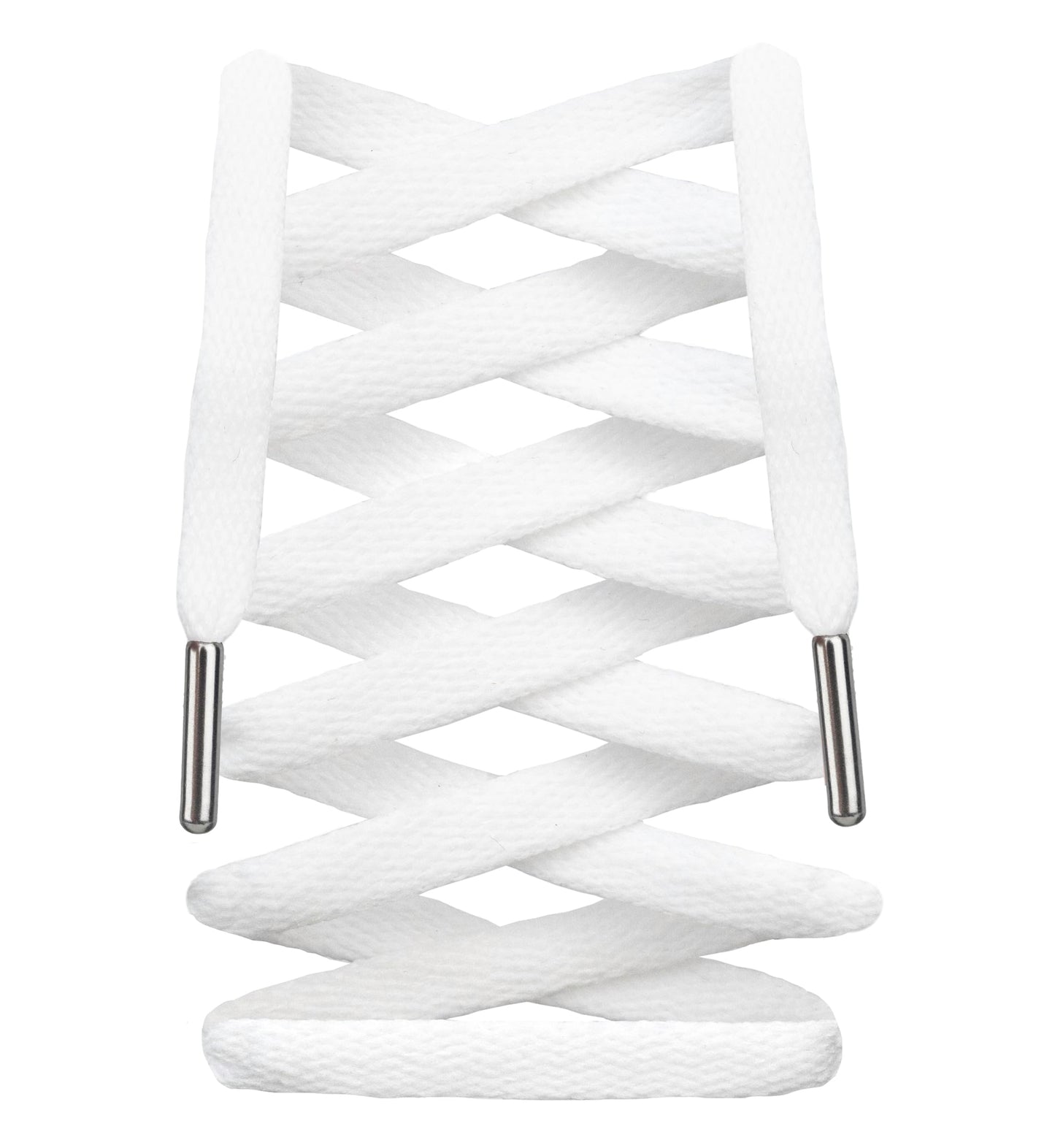 LitLaces - Premium Flat Cotton Shoe Laces Replacement for Air Jordan Nike Dunk Air Force 1 Converse & Casual Shoes (White/Silver 72")