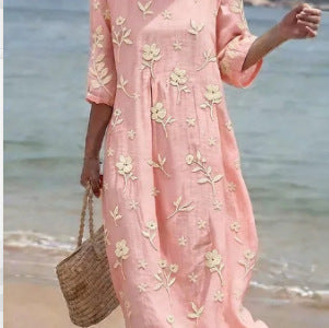 Women's Casual Printed Temperament Long Dress