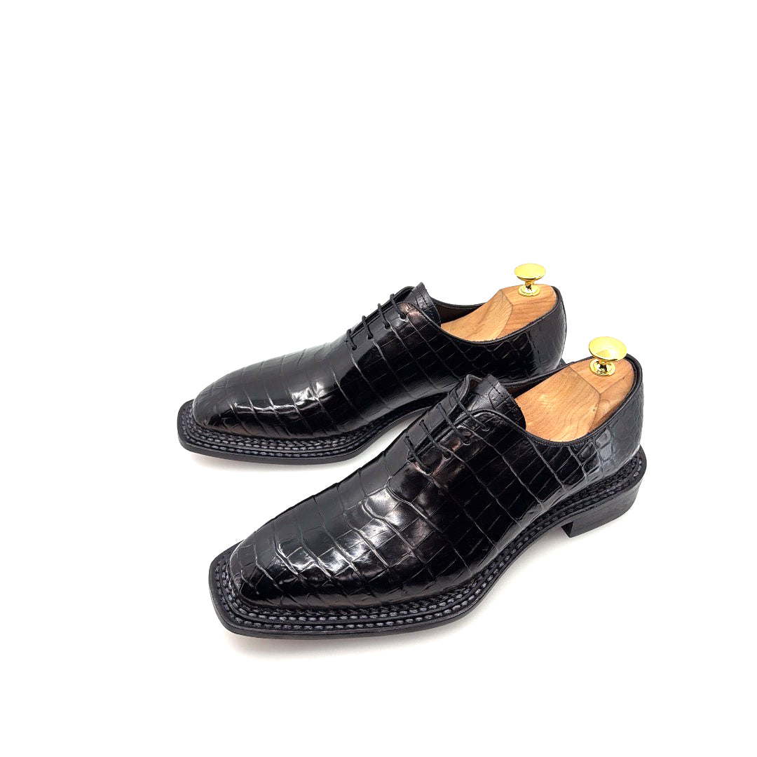 Maurice Philadelphia Custom Made Alligator Oxford - Black