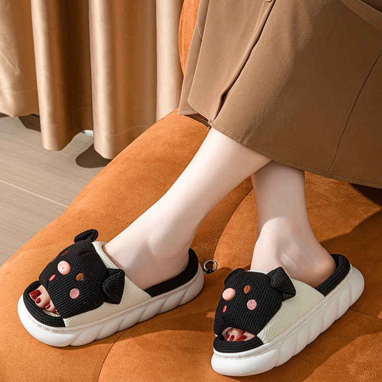 Cute Piggy Open-Toe Slippers