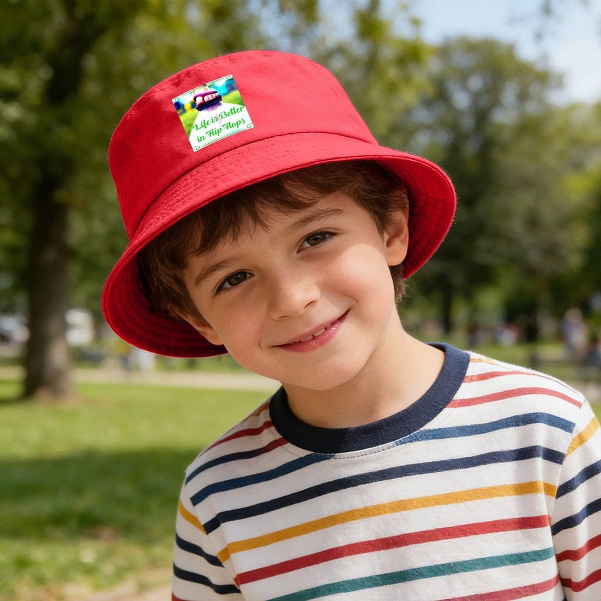 Life is Better in Flip Flops Children’s Bucket Hat (Front Printing)