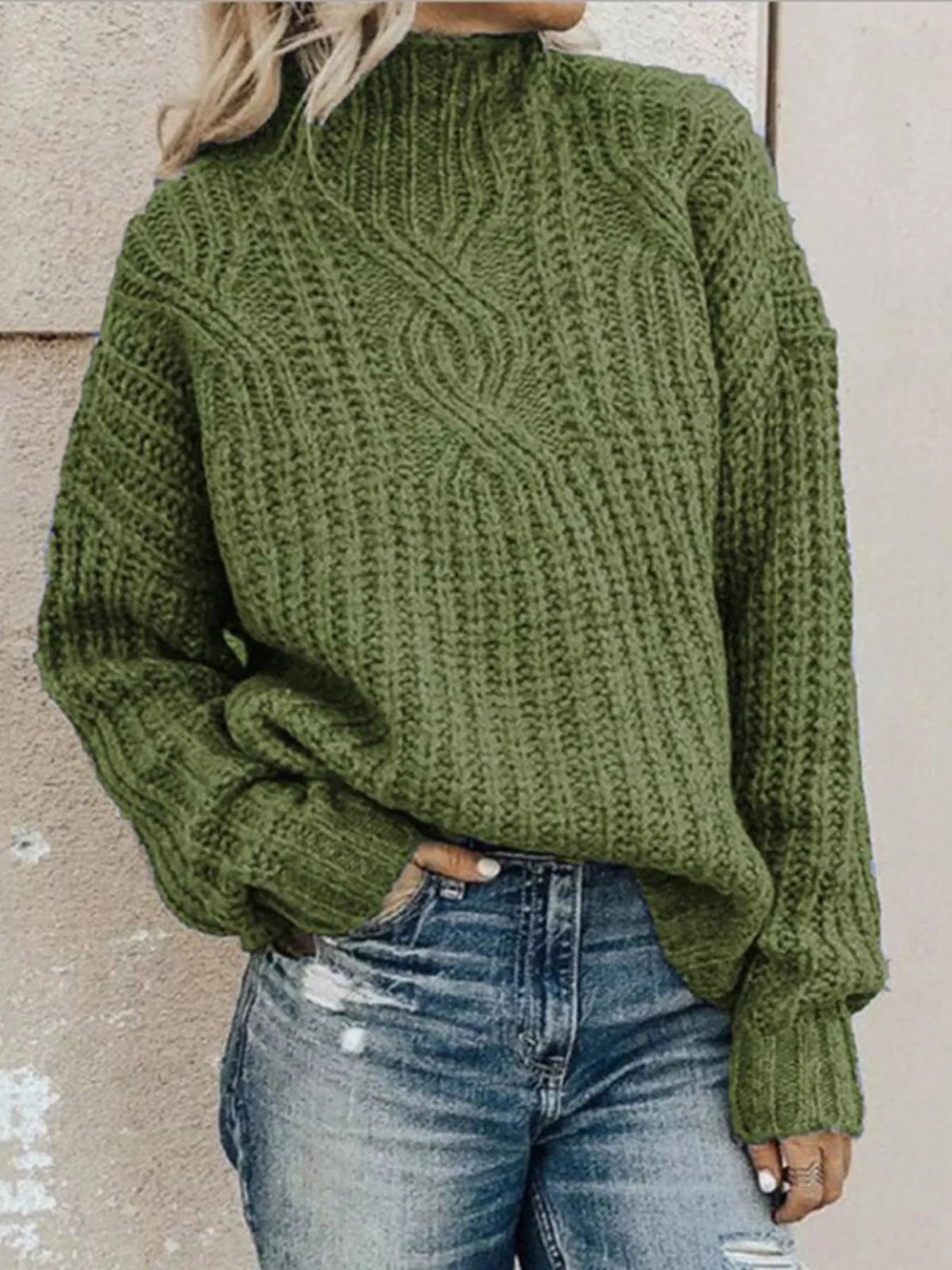 Full Size Turtleneck Long Sleeve Sweater Plus Size