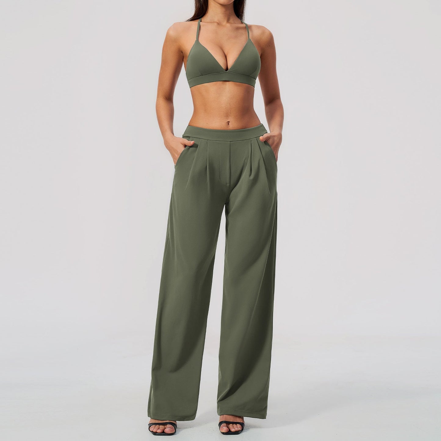Fitness Activewear Quick-dry Two-piece Set For Yoga