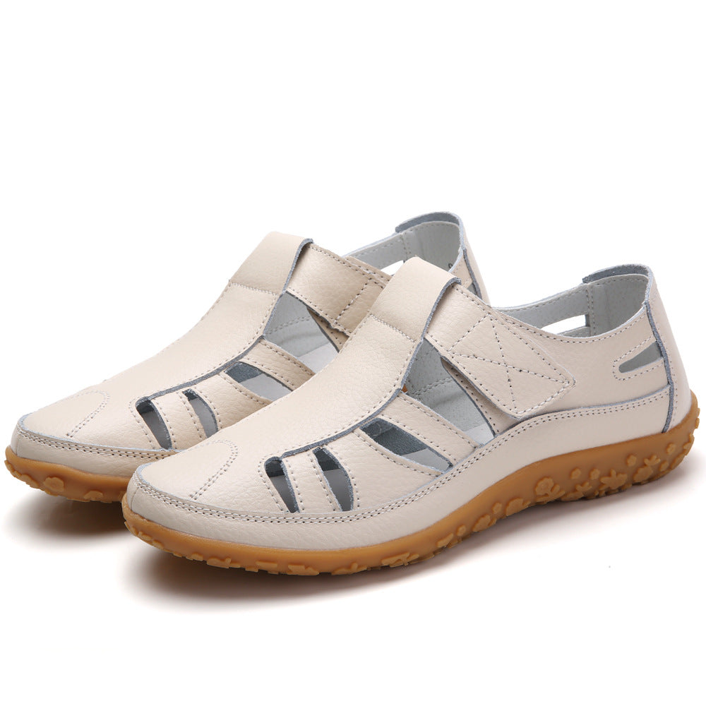 Women's Handmade Retro Soft Sole Leather Velcro Casual Shoes