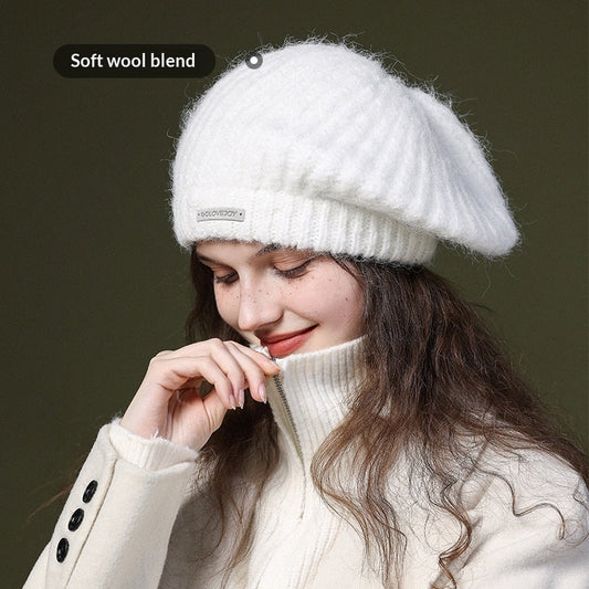 Gorro de punto de lana para mujer – Suave y cálido para otoño e invierno
