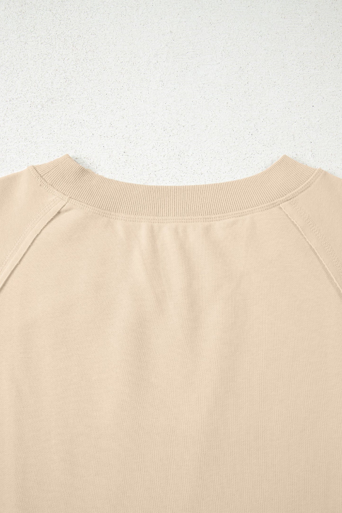 Sudadera holgada patchwork con costura sin rematar color beige liso