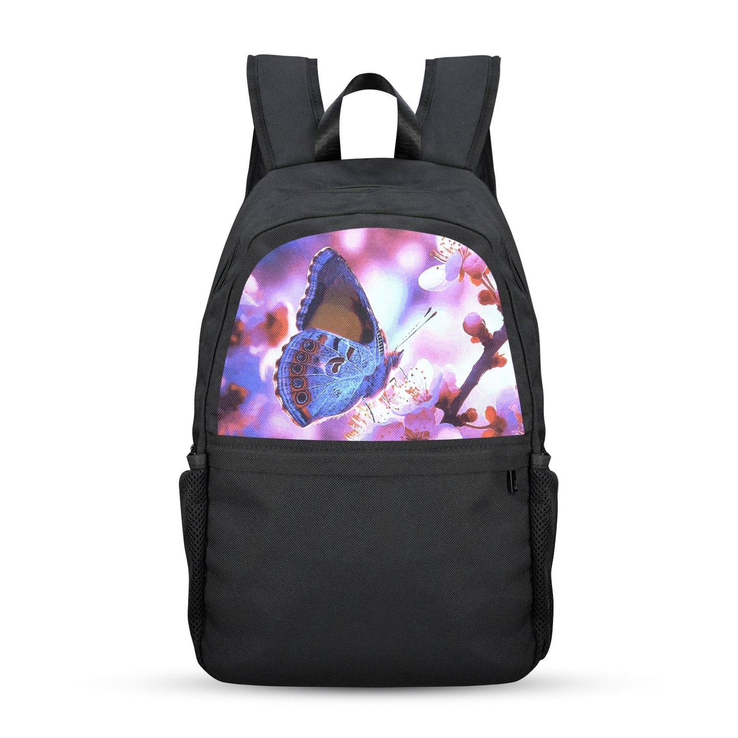 Butterfly on Cherry Tree Casual Backpack | Upper Part Printing