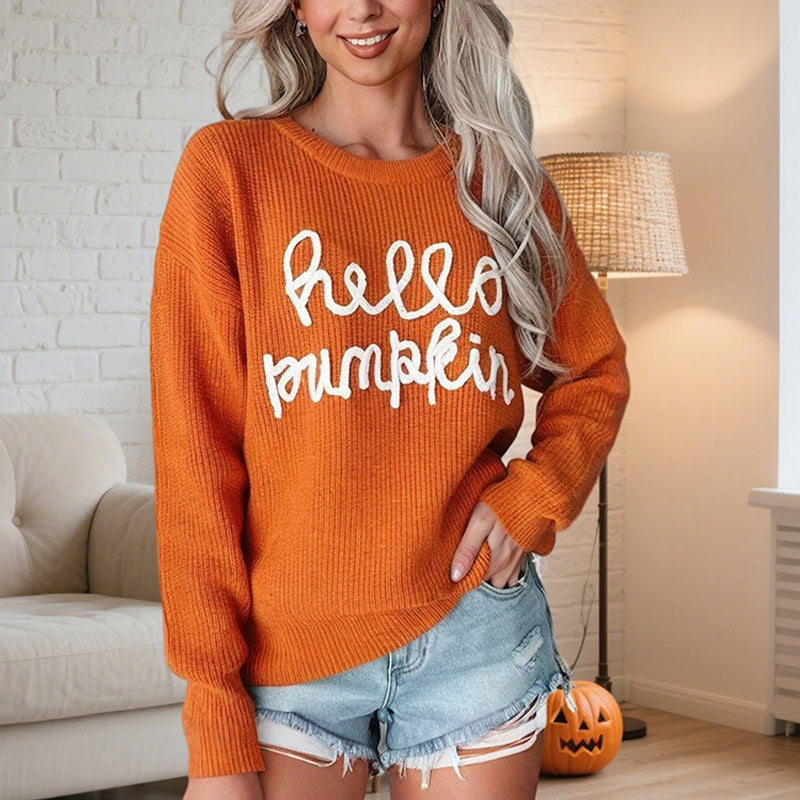 Blusas tipo jersey de manga larga con cuello redondo casuales para mujer