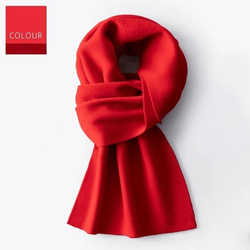 Men's Wool Winter Plaid Double-sided Scarf