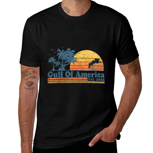 Camiseta Estampada Retro Vintage 2025 Golfo de EE. UU. América para Hombres y Mujeres Resistente a las Arrugas