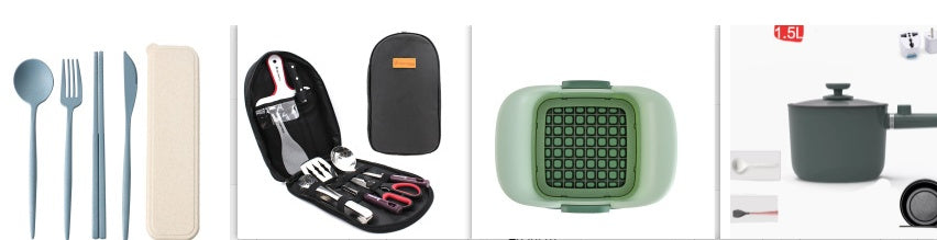 Juego de utensilios de cocina para acampar de 8 piezas, organizador de viaje, accesorios para parrilla, equipo compacto portátil para barbacoa, camping, senderismo